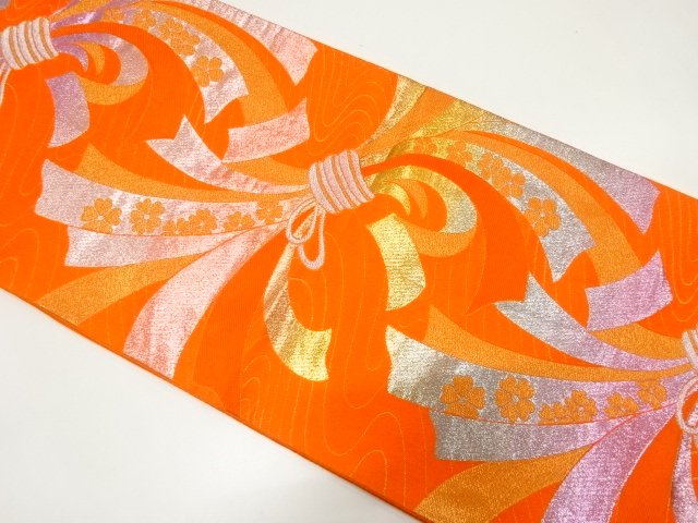 JAPANESE KIMONO / CHILDRENS OBI / A RUNNING WATER PATTERN WOVEN A BUND